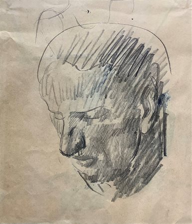 Disegno a matita e inchiostro raffigurante uomo, attribuito Mino Maccari...