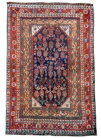 Tappeto Afshari, Persia Meridionale, 1880 ca, cm. 180x125, ordito, trama e...