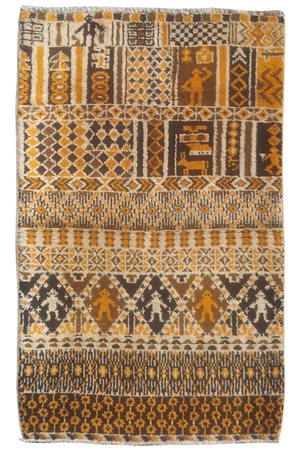 Tappeto Berbero, Marocco, 1970 ca, cm. 210x125, ordito, trama in cotone e...