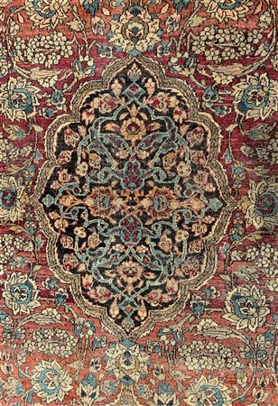 Tappeto Isfahan, Persia Centrale, 1880 ca, cm. 210 X 136, ordito e trame in...