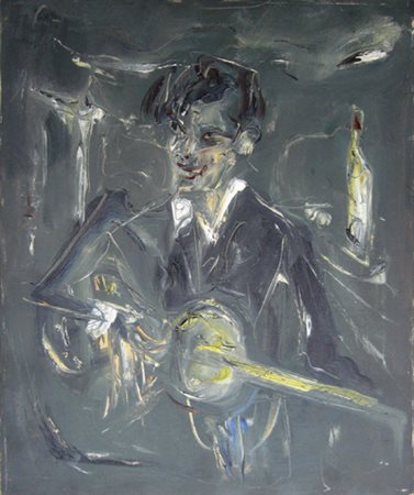 Stradone Giovanni "giovane con chitarra" olio su tela cm 50 x 60 anno 1951...