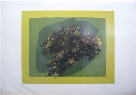 Morlotti Ennio " vegetazione " litografia cm 50 x 70 anno 1972 Firma e...