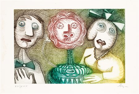 ENRICO BAJ (1924-2003) - Gruppo di famiglia, 1981