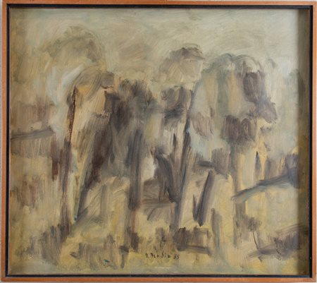 VASCO BENDINI (Bologna 1922 – Roma 2015) “Paesaggio”, 1955. Olio su tela. Cm...
