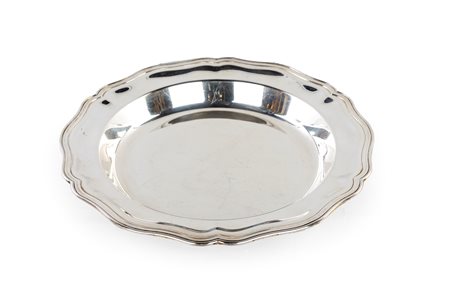 Piatto da portata in argento - di forma circolare con profilo curvilineo - cm...