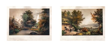 Coppia di litografie colorate, Jean Pierre Thénot (1803 - 1857) -...