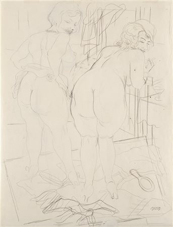 George Grosz "Zwei Aktmodelle im Studio des Künstlers (recto e verso)" 1927
mati