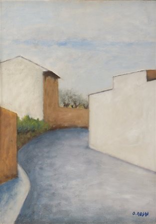 Ottone Rosai "Strada della periferia" 1955 circa
olio su tela
cm 70,2x50
Firmato