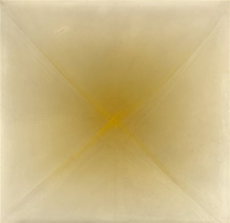 Guido Strazza "Ricercare in giallo" 1970
acrilico su tavola
cm 120x125
Firmato e