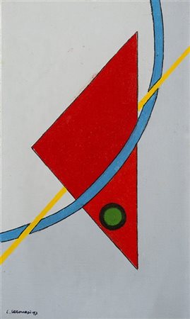 Luigi Veronesi "Costruzione M11" 1997
olio su tela
cm 25x15
Firmato e titolato 9
