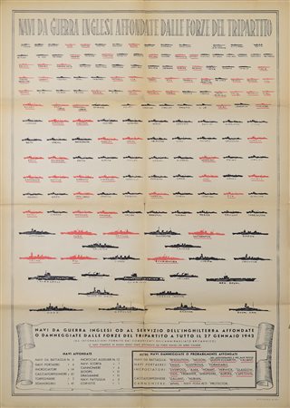  AUTORE NON IDENTIFICATO - Navi da guerra inglesi affondate dalle forze del tripartito.