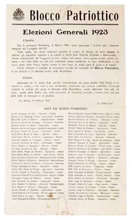 PATRIOTTICO BLOCCO - Elezioni Generali 1923.