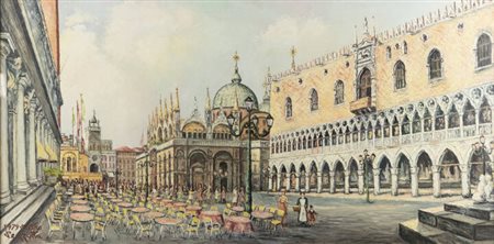 PIETRO PEZZOTTA<BR>1914-1998<BR>"Venezia Piazza San Marco"