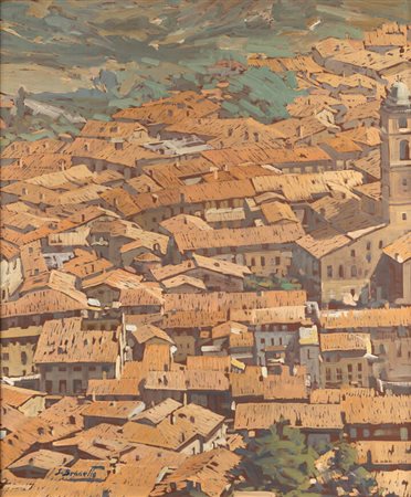 SILVIO BRUNETTO<BR>San Maurizio Canavese (TO) 1932<BR>"Città rinascimentale" 1973