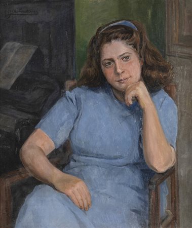 GIULIO GHELARDUCCI<BR>Livorno 1883- 1970 Firenze<BR>"Ritratto di Isotta Giusti"