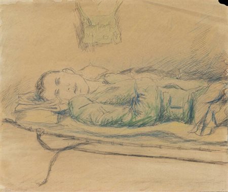 FIORENZO TOMEA<BR>Zoppé di Cadore (BL) 1910 - 1960 Milano<BR>"Bambino che dorme"