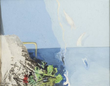 GIUSEPPE GIANNINI<BR>Quiesa (LU) 1937<BR>"L'isola in estate" 1967