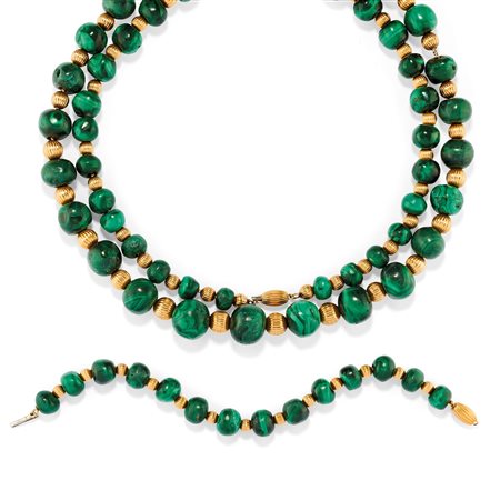 Demi parure con malachite