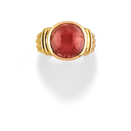 Anello con tormalina rosa