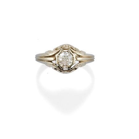 Anello con diamante, 1920 circa