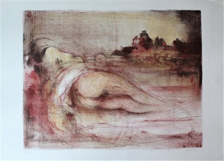 Giuseppe Ajmone SENZA TITOLO litografia, cm 50,5x70 es. 98/125 firma