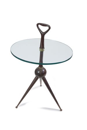 TAVOLINO - Tavolino con manico centrale, supporto in legno, piano in...