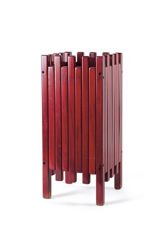 SOTTSASS ETTORE - Portaombrelli in legno tinto all’anilina e verniciato...