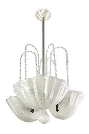 BAROVIER & TOSO - Lampadario modellato a forma di fontana con tre coppe in...