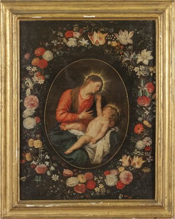 Scuola genovese sec.XVIII "Madonna con Bambino 