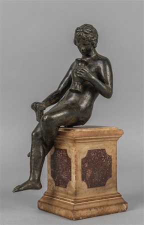 Dio Pan, scultura in bronzo a patina scura 