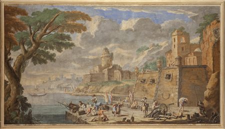 VISENTINI ANTONIO (1688-1782) <br>"Scena di porto 