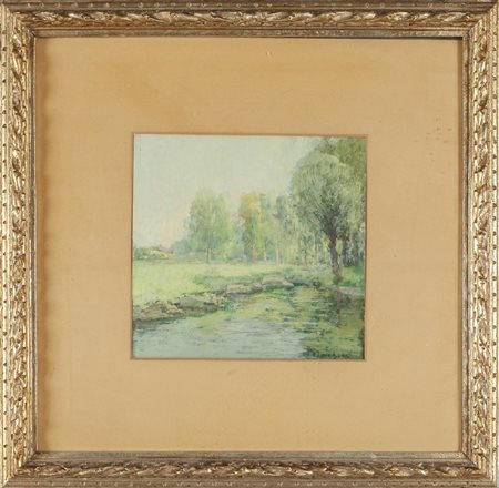 GIUSEPPE SACHERI (1863-1950) <br>Paesaggio con 