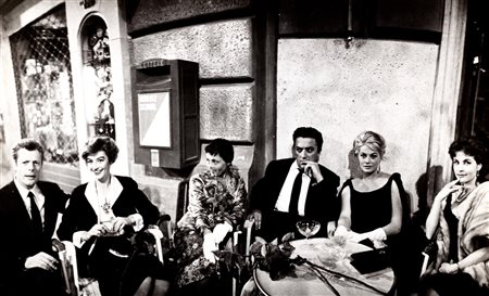 Anonimo - Mastroianni, Aimeé, Rainer, Fellini, Ekberg e Fourneux, years 1960