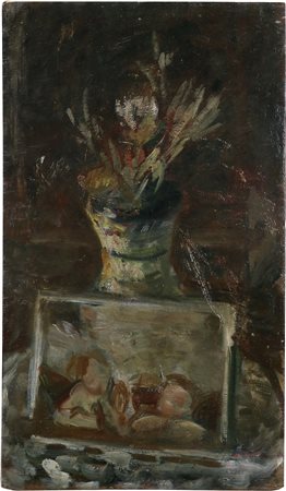 Mario Marcucci, Natura morta con fiori e quadro, 1938