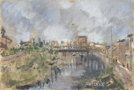 Filippo de Pisis, Il Ponte di Tiberio a Rimini, 1933