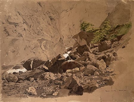 John Richard RAGAZ (AUSTRIA) china e acquerello su cartone, cm 46x60 firma,...