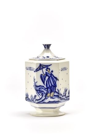 Guido Andlovitz "La bella Janna"
Vaso con coperchio di forma esagonale in cerami
