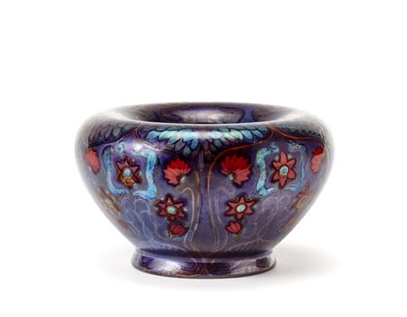 Manifattura Zsolnay Vaso Art Nouveau in ceramica ametista smaltata a lustro meta