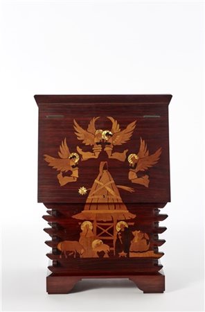 Giorgio Wenter Marini Casetta contenitore in legno di palissandro indiano massel