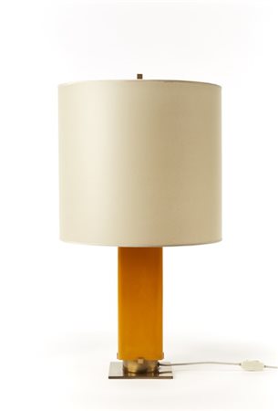 Stilnovo Lampada da tavolo modello "8083". Milano, anni '60. Fusto in vetro aran