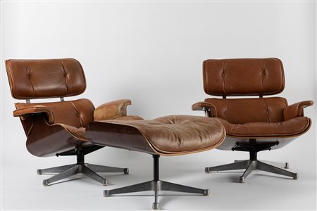 Ray & Charles Eames - Due Poltrone con ottomana