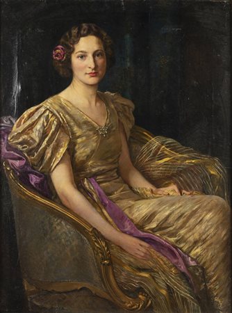 EDOARDO GIOJA<BR>Roma 1862-1937 Londra<BR>"Ritratto di Giuseppina Succio" London