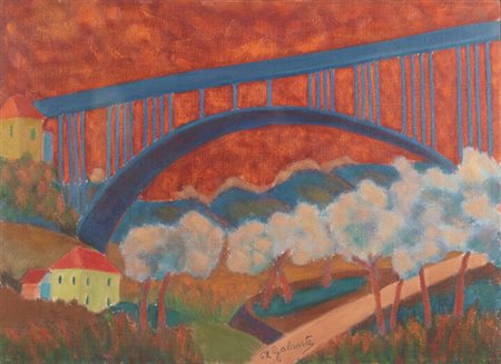 NICOLA GALANTE<BR>Vasto (CH) 1883 - 1969 Torino<BR>"Ponte della camionale - Celle" 1962