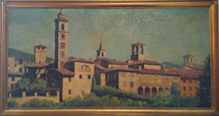 Rudi Kaspareck - Veduta di Berceto 1965 - Olio su tavola cm.60x120 - firmato...