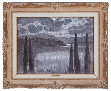 Angelo Dall'Oca Bianca Verona 1858 – 1942 Poemi del cielo, Lago di Garda...