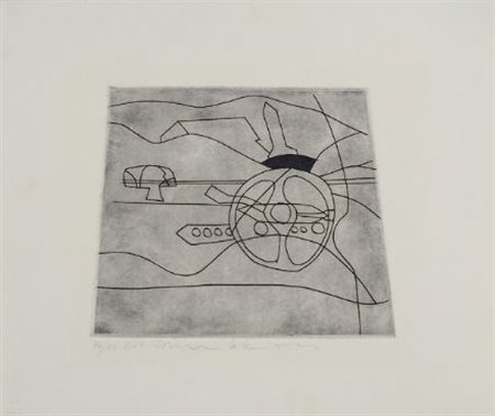 Ben Nicholson (Denham, 1894 - Londra, 1982) Tesserete, 1966 Acquaforte, mm....