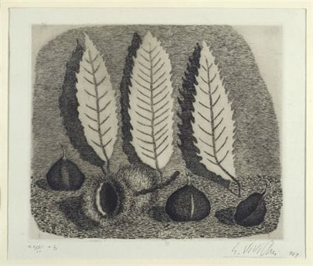 Giuseppe Viviani (Agnano di Pisa, 1898 - Pisa, 1965) Castagne, 1949...