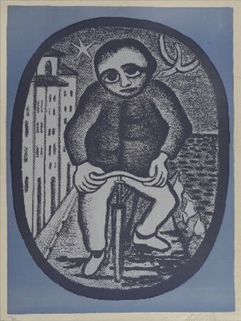 Giuseppe Viviani (Agnano di Pisa, 1898 - Pisa, 1965) Bambino con bicicletta,...