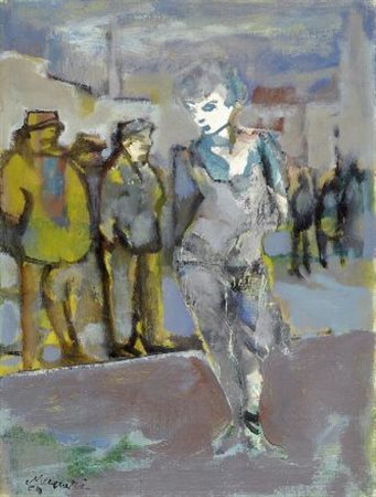 Mino Maccari (Siena, 1898 - Roma, 1989) Gruppo di figure, 1959 Olio su...