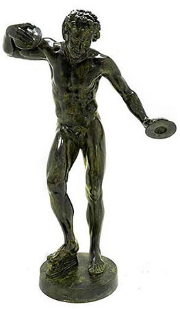 Scultura di Fauno danzante in bronzo, XIX-XX secolo, Italia, H cm 143. Copia...